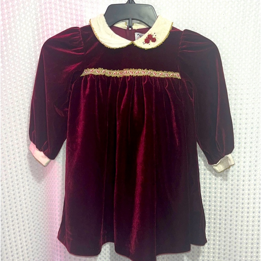 Girls 4T Burgundy Velvet Holiday Dress & Bloomers – Good Lad